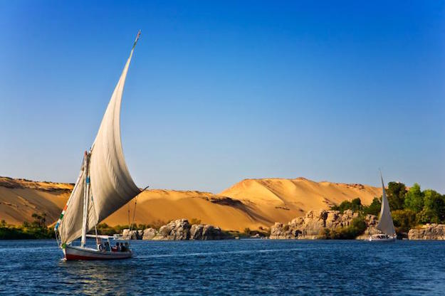 Nile River cruise Egypt dunes boat