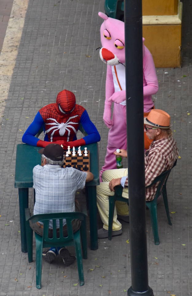 playing chess with spiderman cartagena