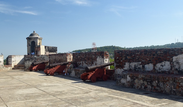 cartagena colombia cannons castillo de san felipe de barajas