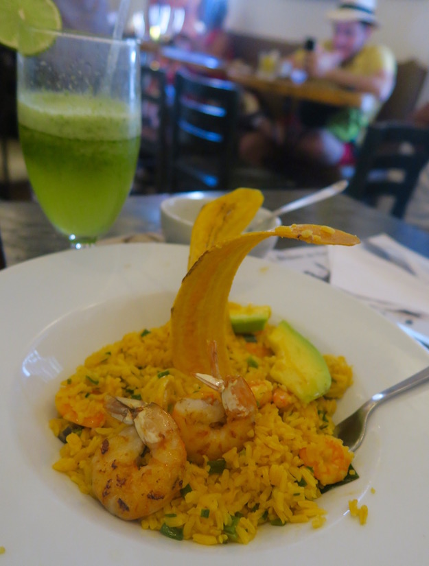 shrimp rice and plantain La Mulata Cartagena