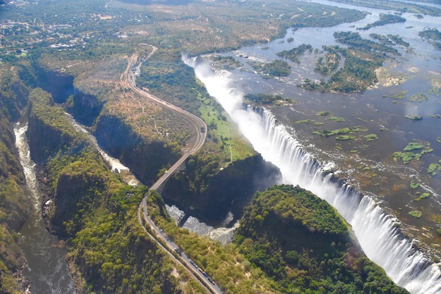 aerial view of Victoria Falls helicopter tour Zimbabwe Africa