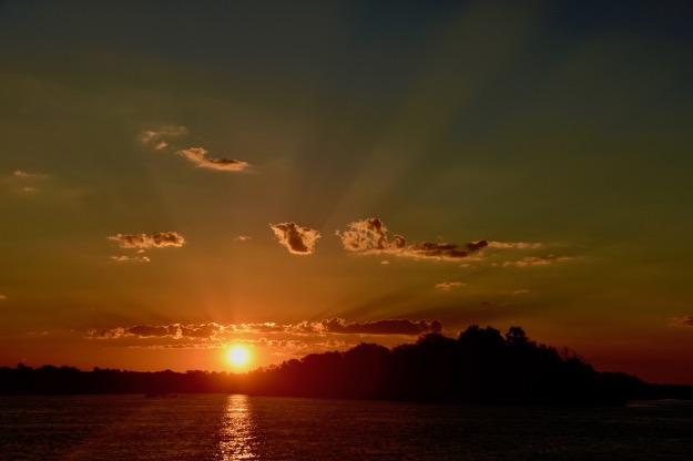 Sunset on Zambezi River Zimbabwe