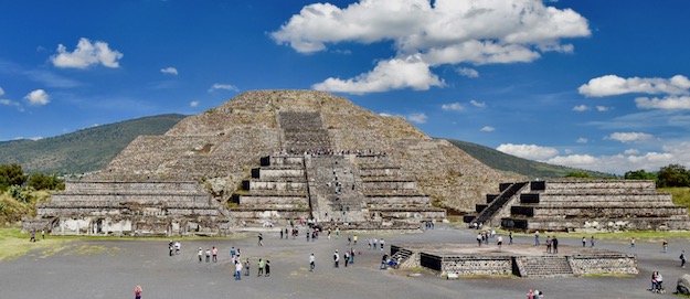 Pyramid of the Moon at Teotihuacan in Mexico
