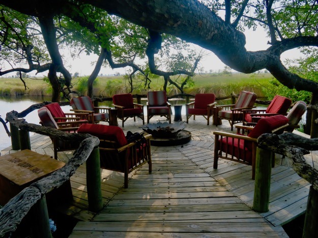 Lounge at Camp Xakanax on river Kwhai