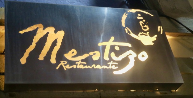 Mestizo restaurant sign Guanajuato