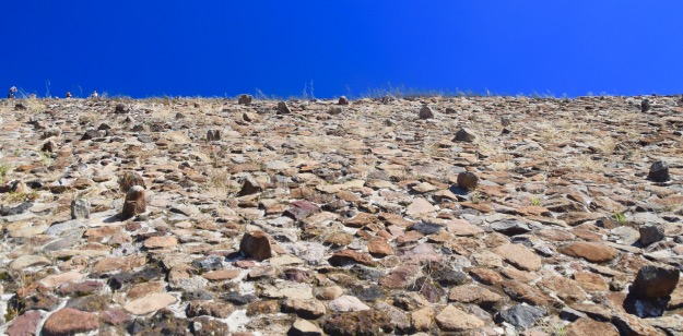 Rocky side of Pyramid of the Sun