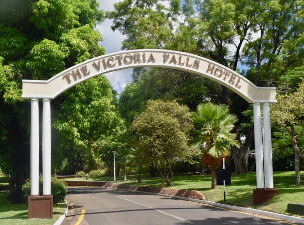 Victoria Falls Hotel entrance sign