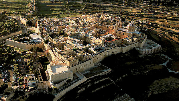 Aerial view Mdina Malta