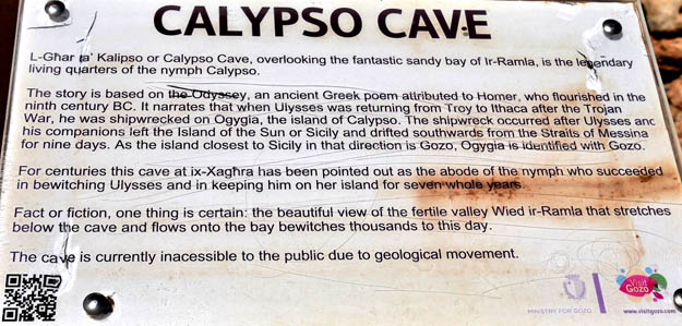 Calypso Cave Sign