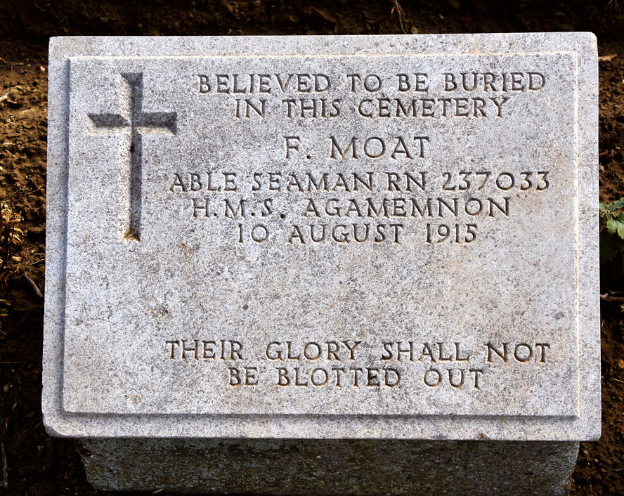 Frank Moat, Crew of the Agamemnon. Gallipoli – A WWI Tragedy Revisited
