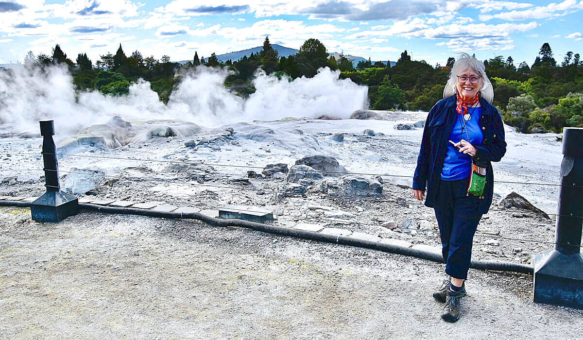 Alison at the Geysers