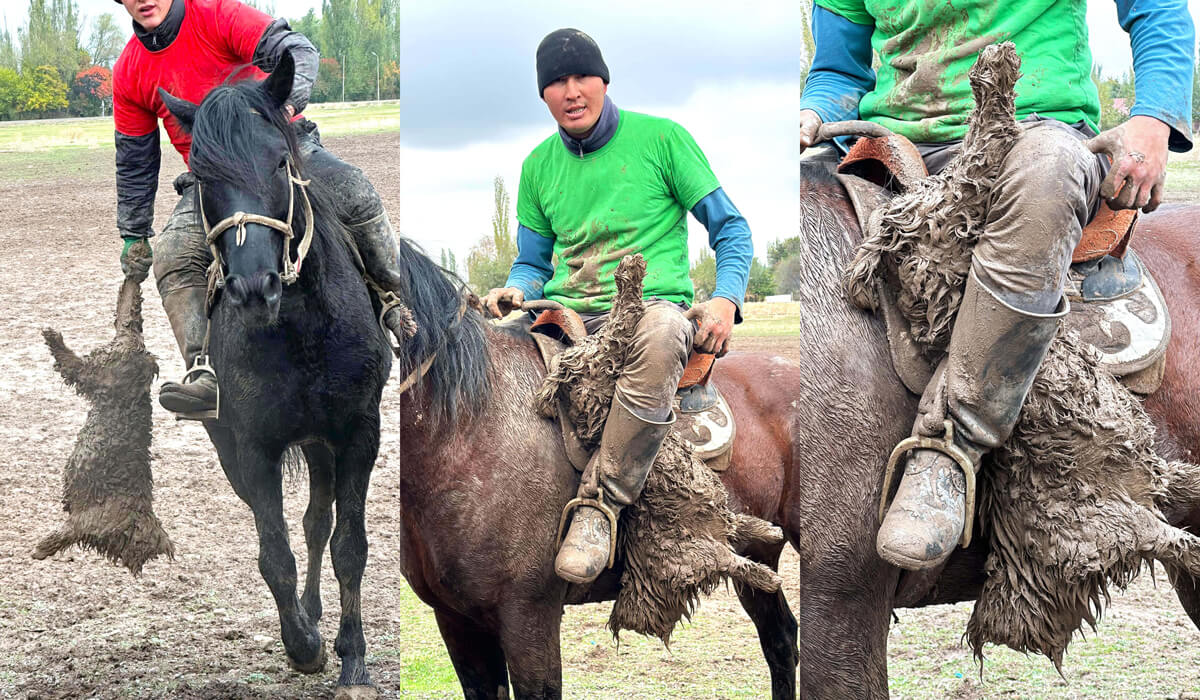 Riders with Headless Goat. Photo by Brendan Powell.