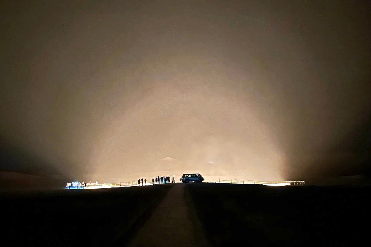 Walk to Darvaza Gas Crater. Photo by Brendan Powell.