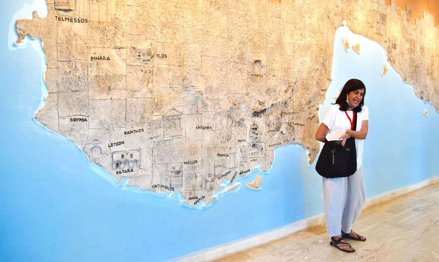 Yasemin Before a Map of Pamphylia