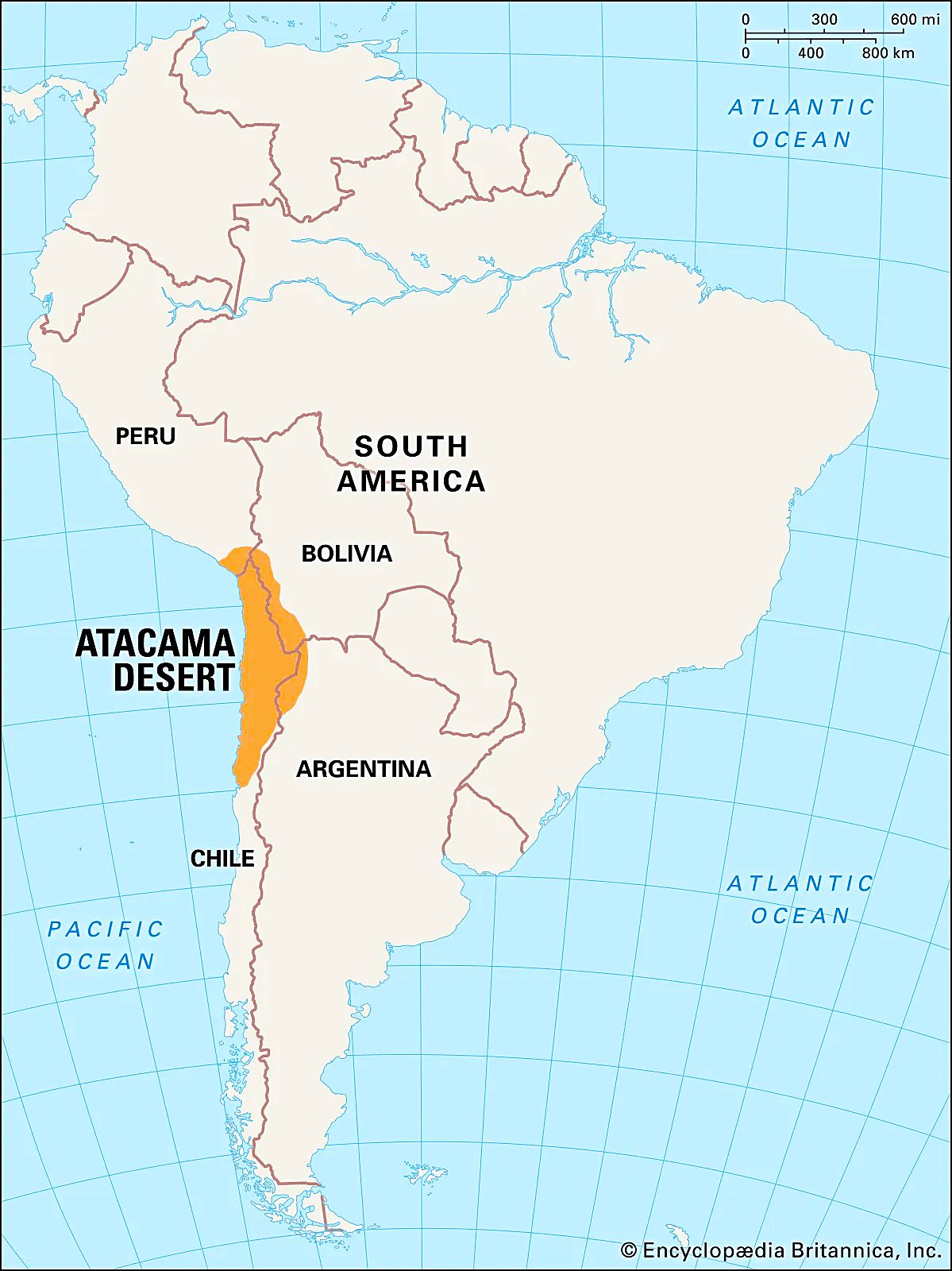 Map of the Atacama Desert