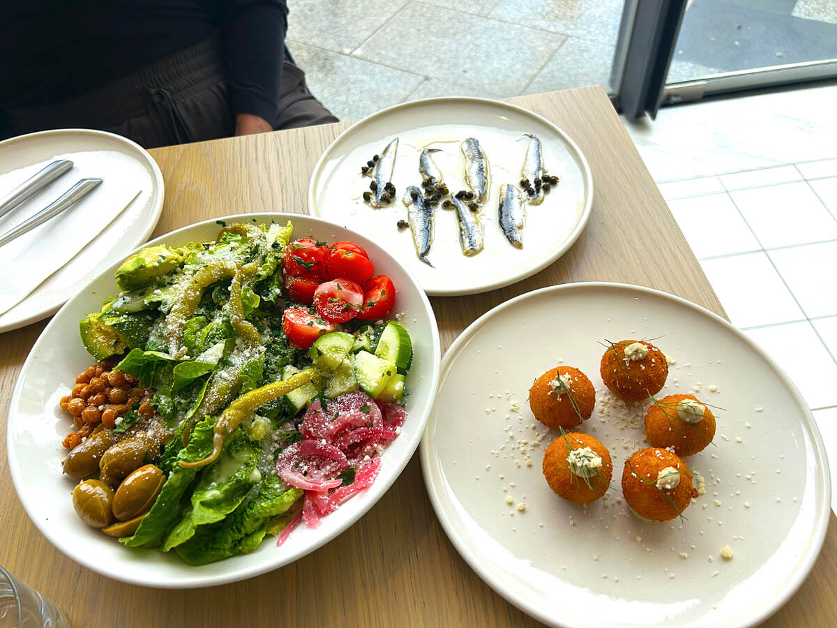 Chopped Salad, Arancini & White Anchovies, Observatory, Royal Botanic Gardens