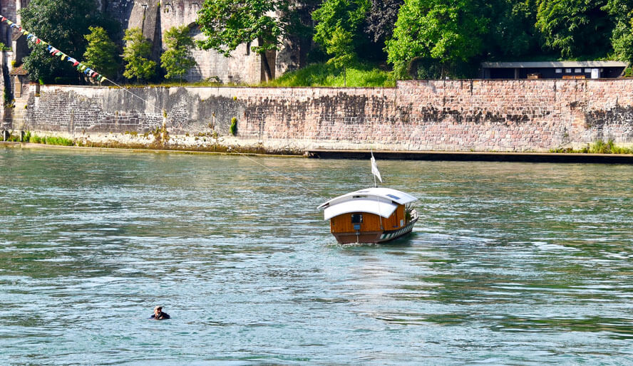 Basel Ferry & Swimmer