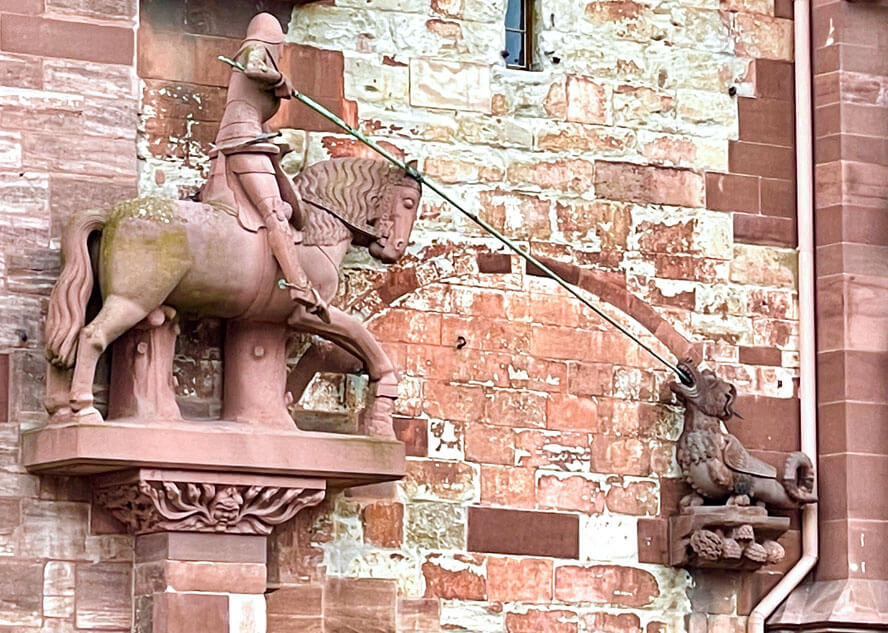 Basel Munster St. George & Dragon on Front Facade