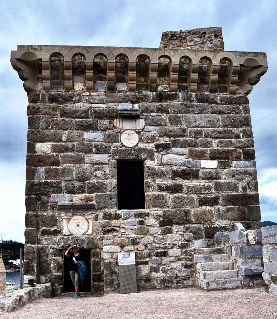 Alison at the Italian Tower. Bodrum Castle.