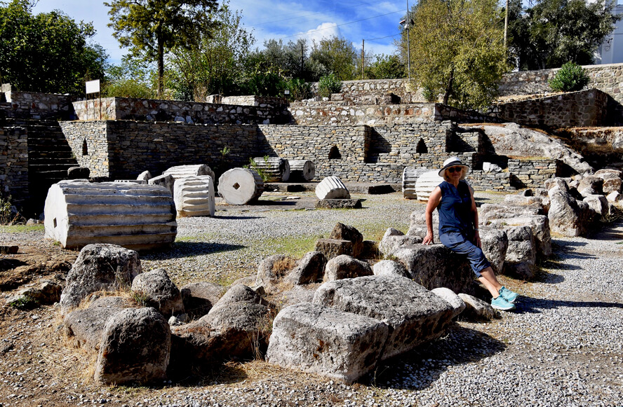 Alison at the Mausoleum. Bodrum.