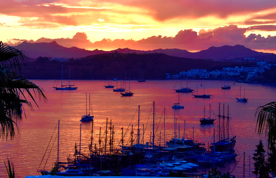 Sunset from the Hotel. Bodrum.