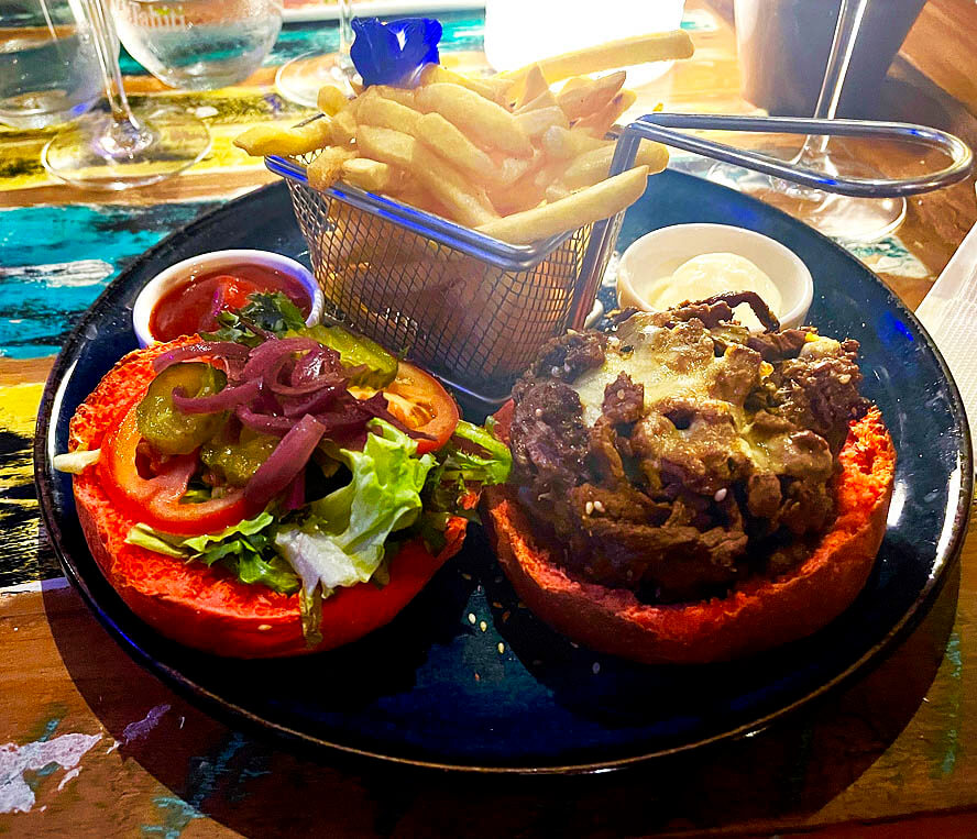 Beach Burger with Red Buns