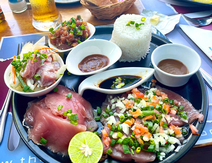 Poisson Cru, Tuna Tartare, Tuna Sashimi & Tuna Carpaccio