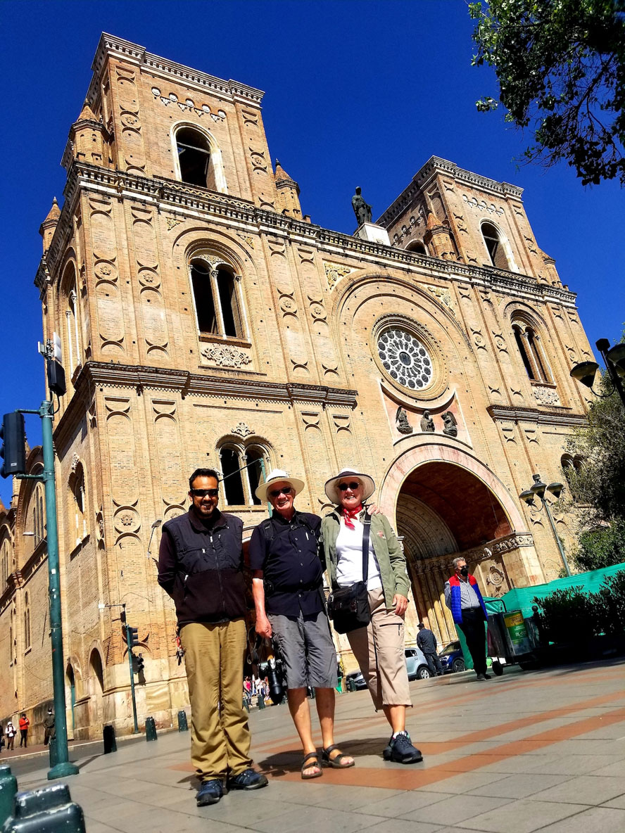 With Wilson Rosales in Front of Cuenca Cathedral