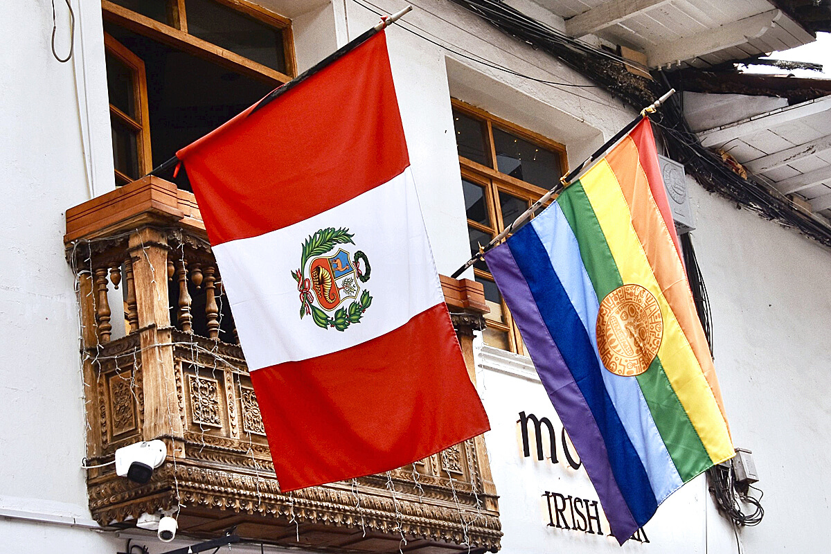 Peruvian Military and Inca Flag