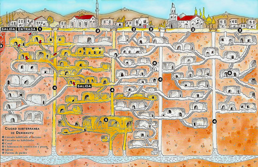 Map of Derinkuyu