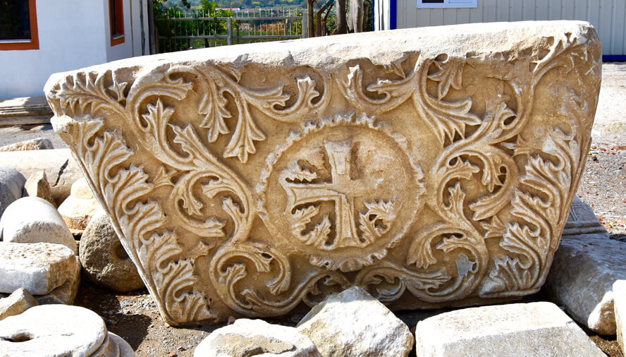 Early Christian Cross. Basilica of Saint John, Selcuk, Turkey.