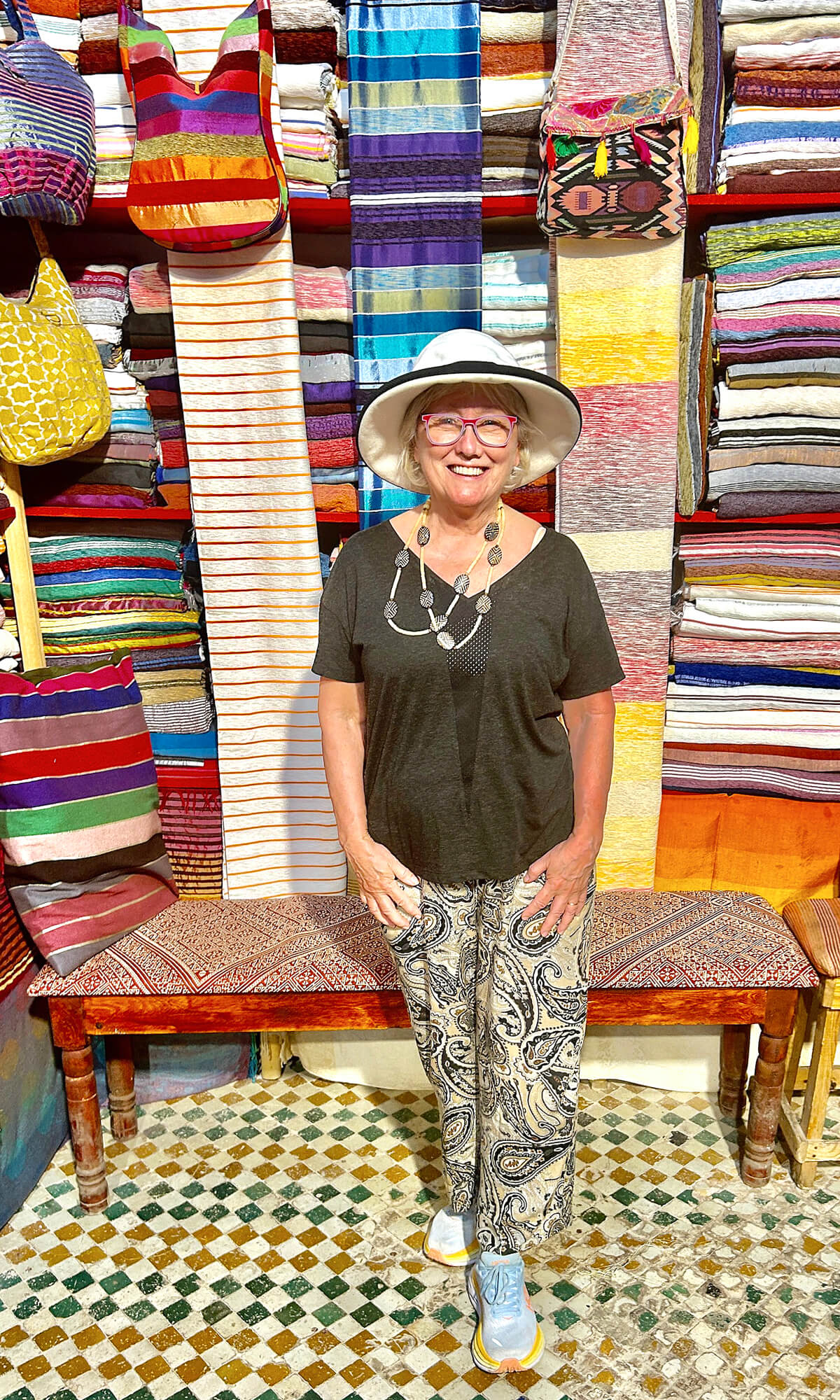 Alison in a Cloth Shop