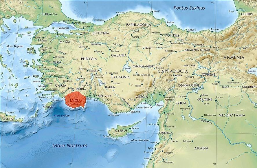 Map of the Ancient Kingdoms of Anatolia
