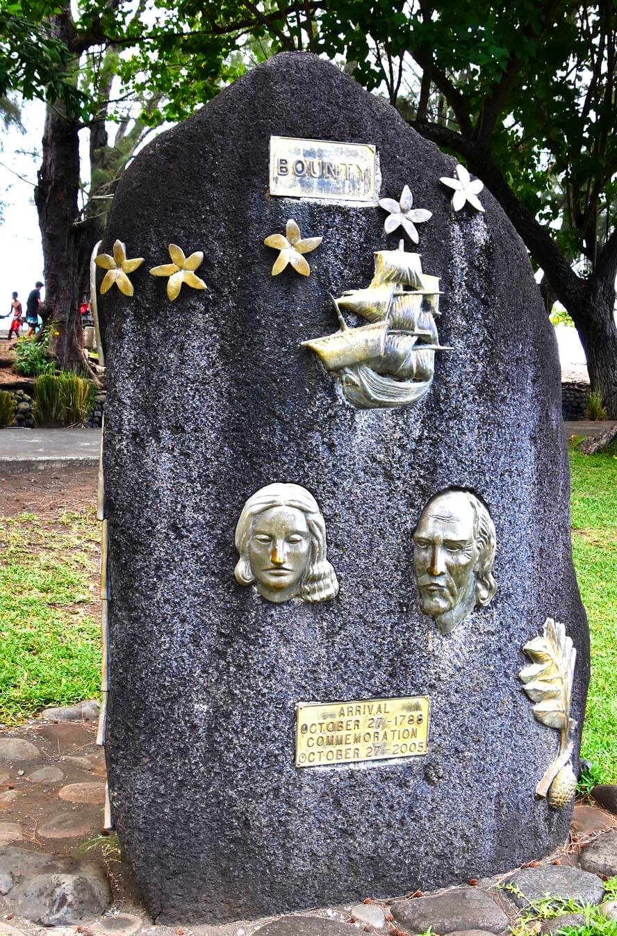 Bounty Monument, Venus Point, Tahiti. French Polynesia.