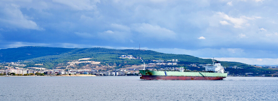 Freighter in the Dardanelles. Troy – Walking with Achilles, Ajax & Agamemnon