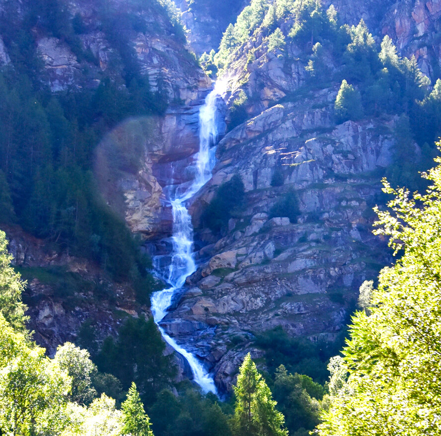 Waterfall on the Glacier Express Route