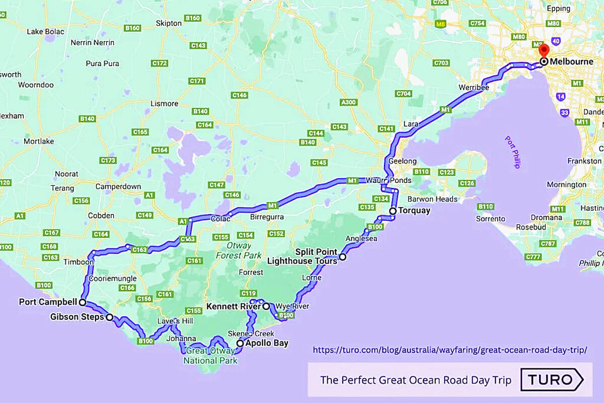 The Great Ocean Road Route