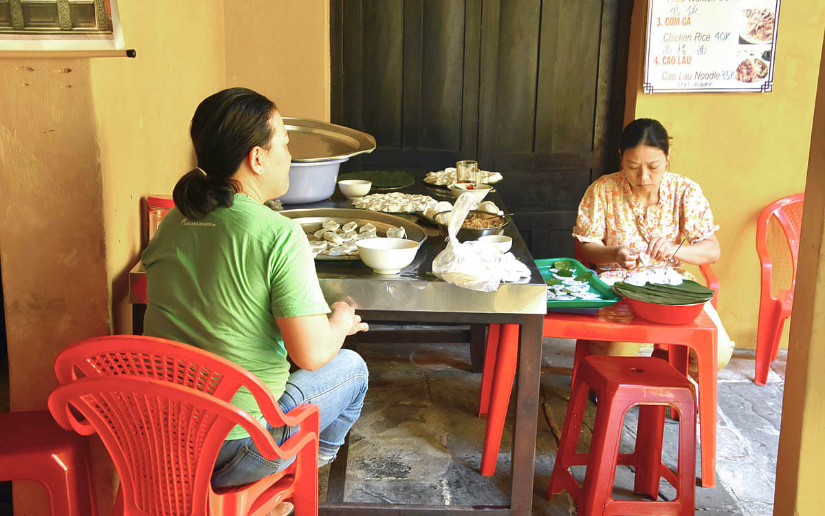 Making White Rose Dumplings