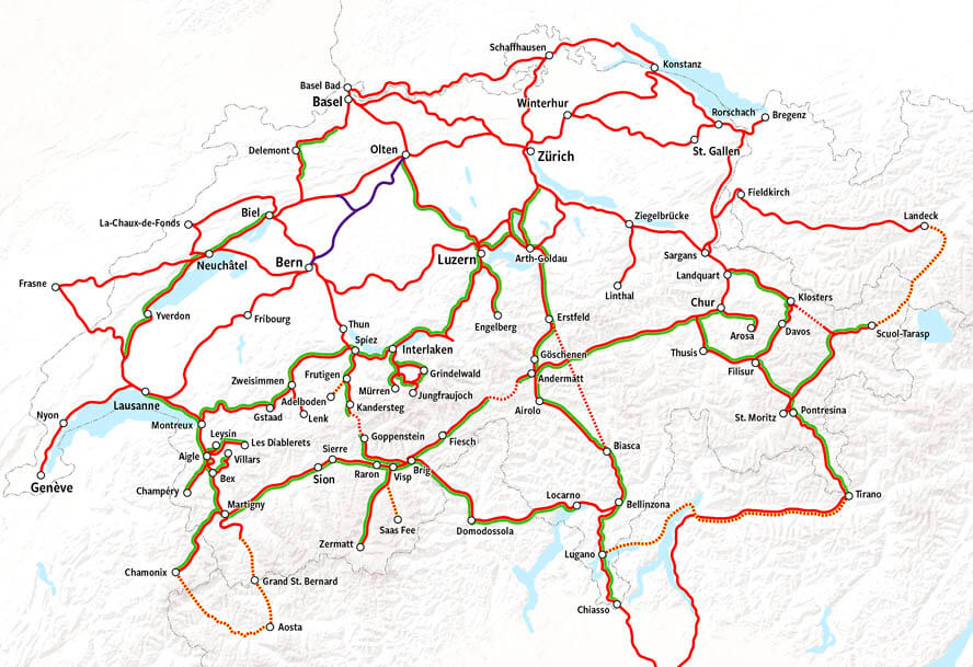 Swiss Rail Map