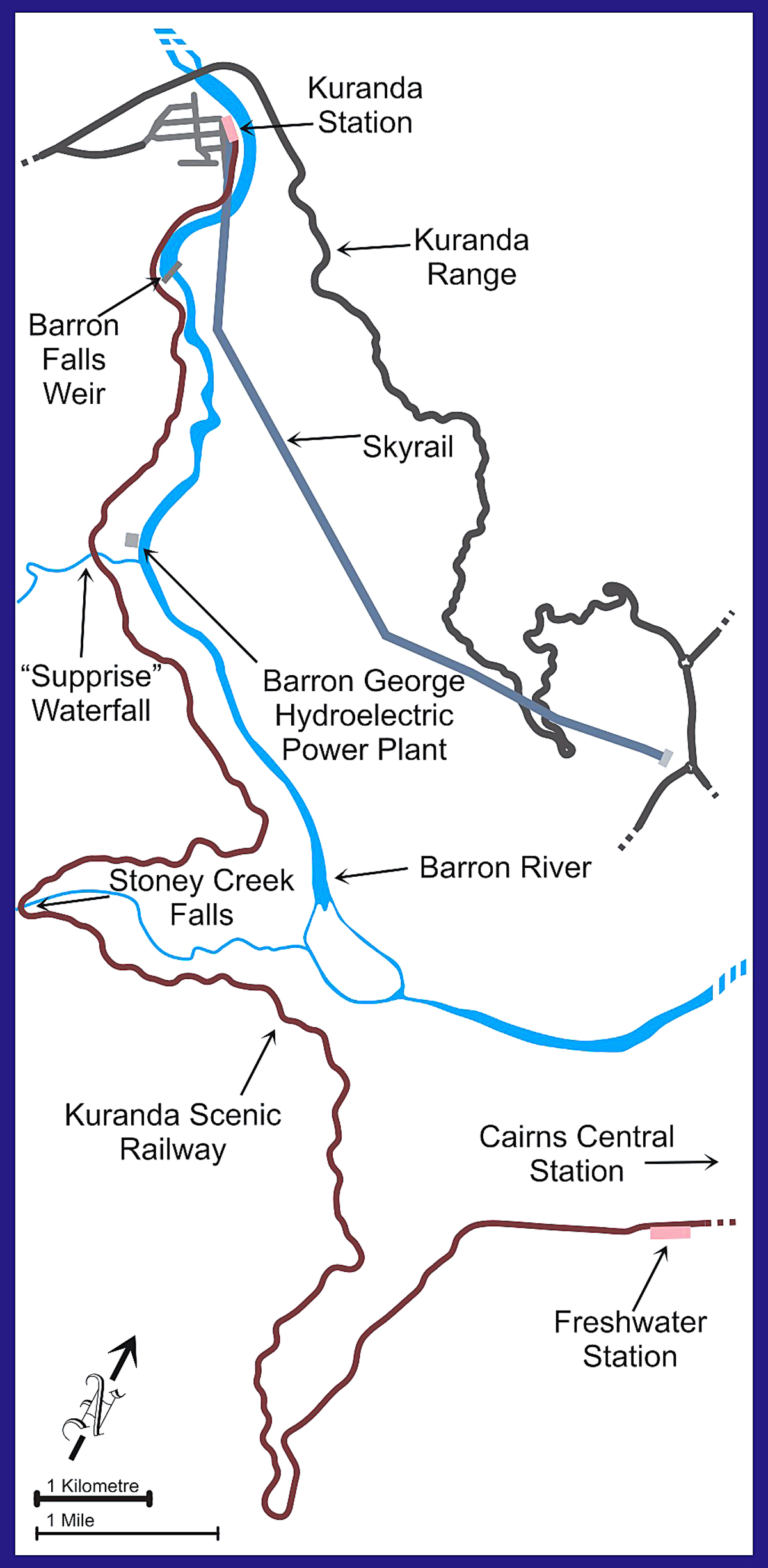 Kuranda Railway Map