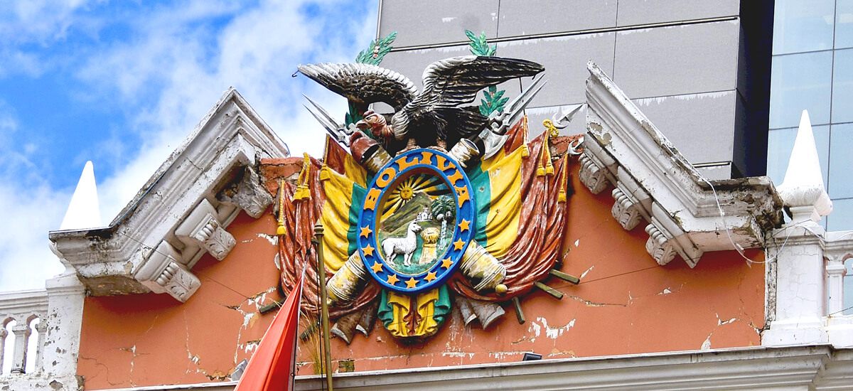 Bolivian Coat of Arms over Presidential Palace