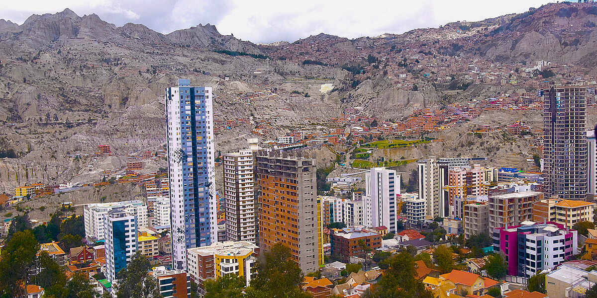 High up Over La Paz