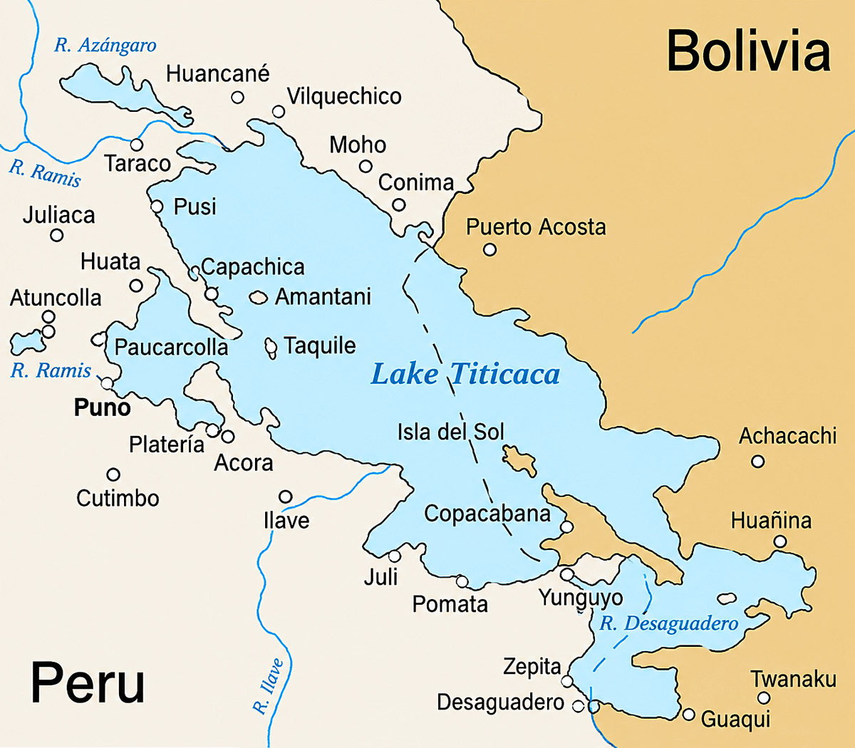 Map of Lake Titicaca