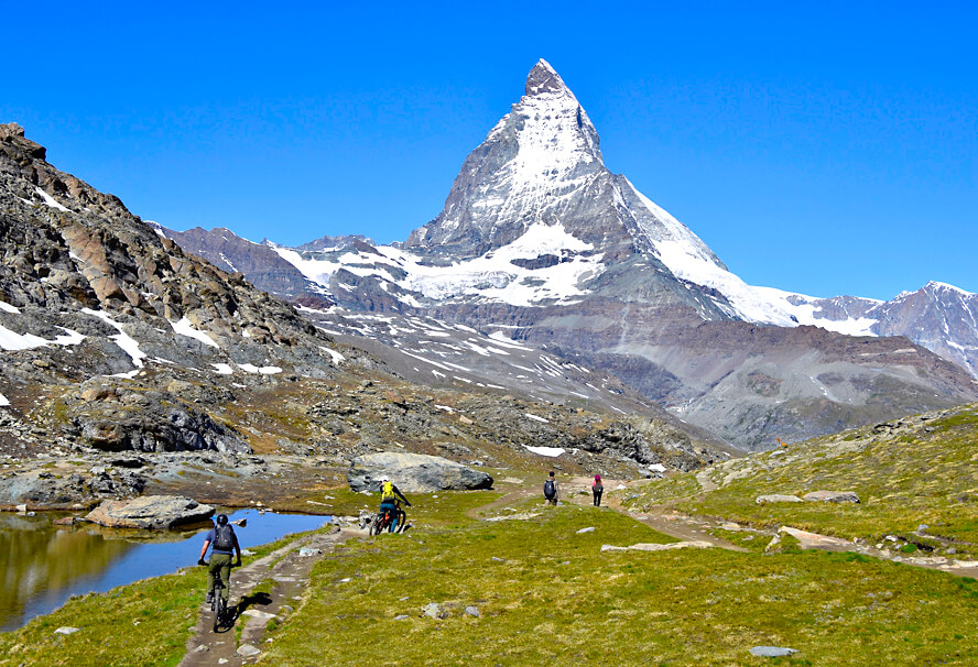 Mountain Bikers on the Matterhorn