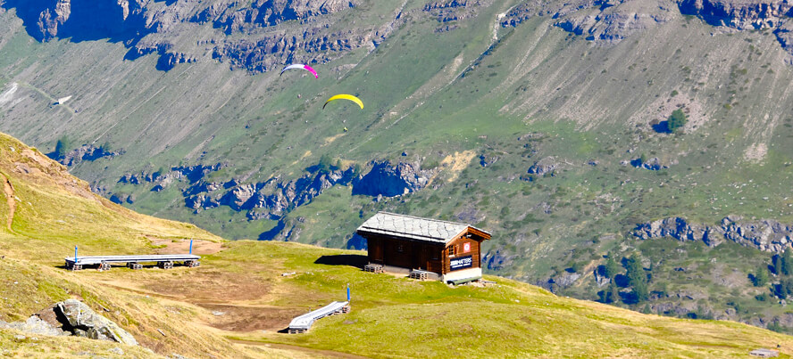 Paragliders near the Matterhorn