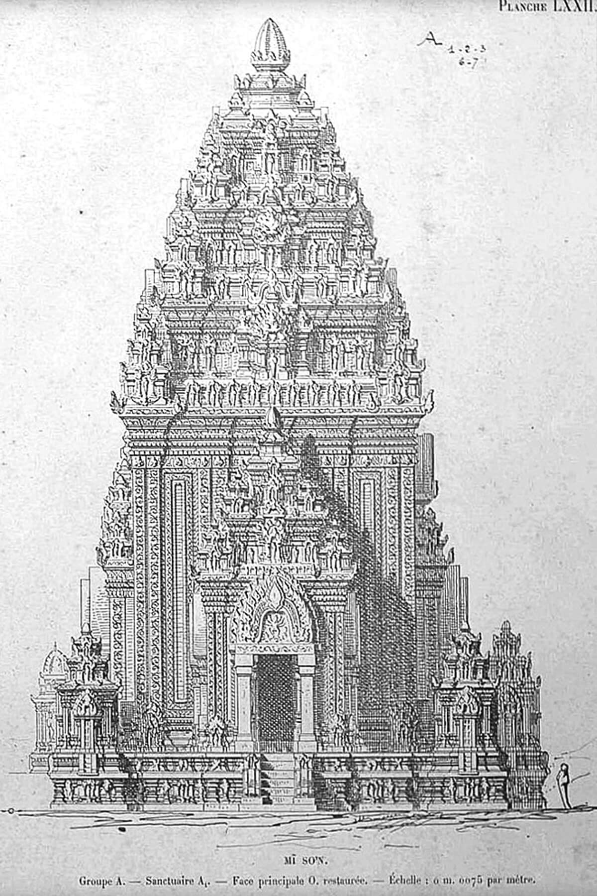 Henri Parmentier Drawing of Temple A