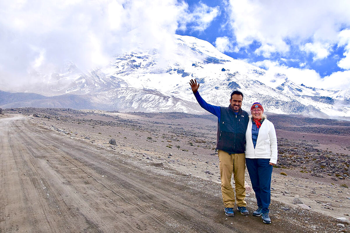 Alison and Wilson Rosales at the Base of Chimborazo