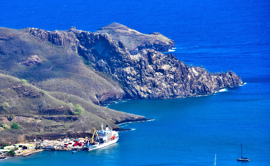 Aranui from Tuhiva Hill