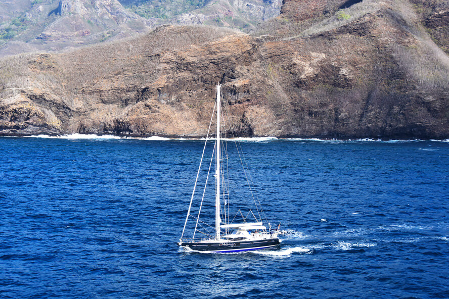 Sailboat Leaving Nuku Hiva