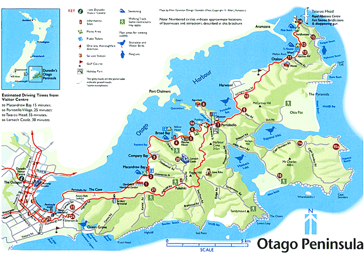 Otago Peninsula Map